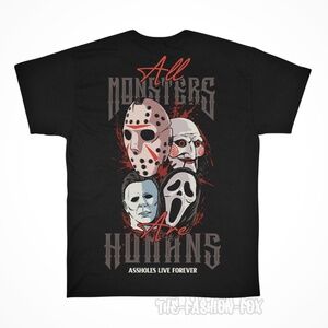 Assholes Live Forever ALF Horror Movie Monsters Black Tee T-Shirt Unisex XL NEW